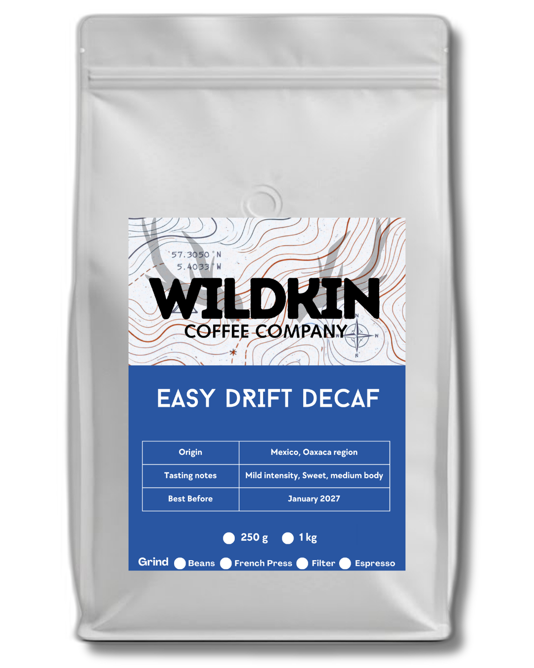 Easy Drift Decaf Coffee - water process Mexican decaf coffee beans with mild, sweet flavour