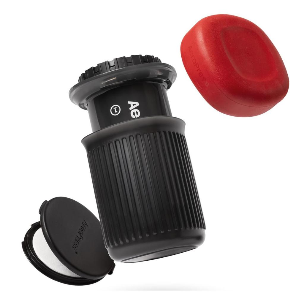 Aeropress coffee maker - complete press kit with filters for home and travel brewing