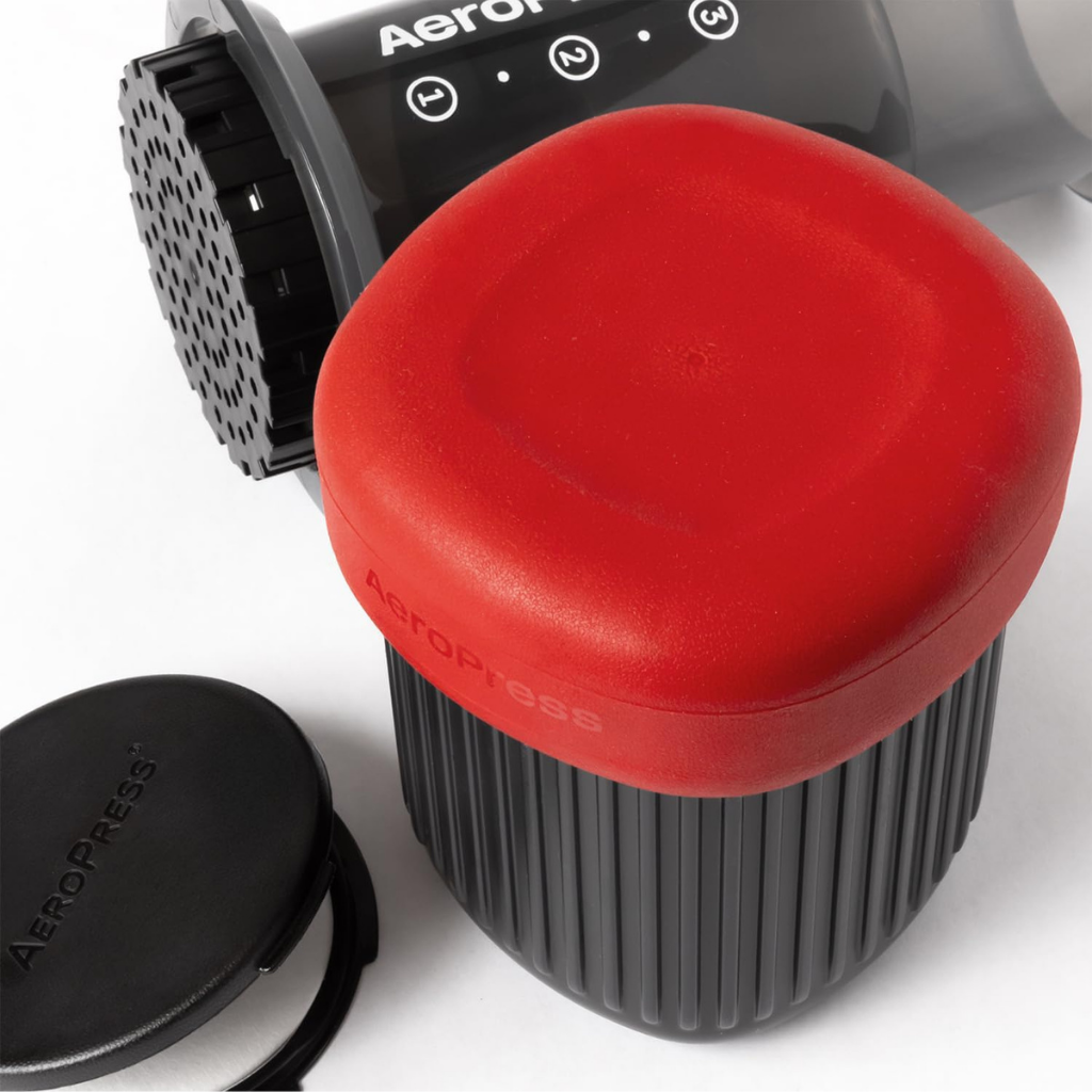 Aeropress coffee maker - complete press kit with filters for home and travel brewing