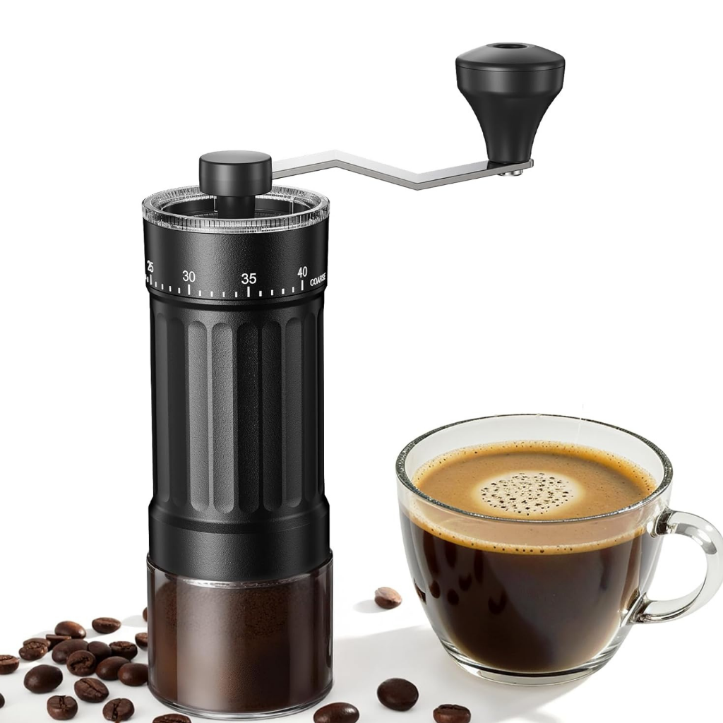 Mini manual coffee grinder - 40 adjustable settings hand grinder for fresh coffee beans
