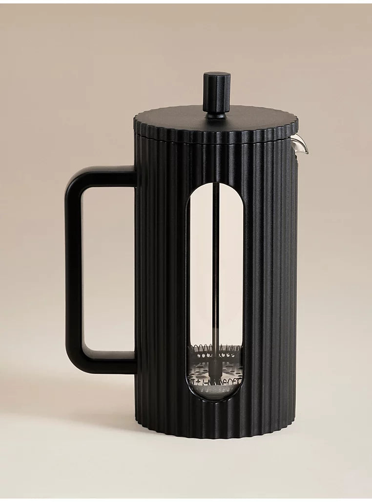 Black Ribbed Cafetiere