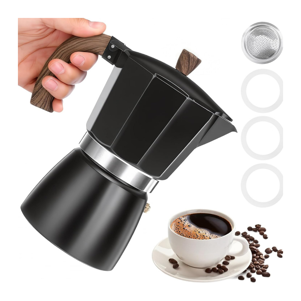 Moka pot stovetop coffee maker - Italian espresso maker in aluminium