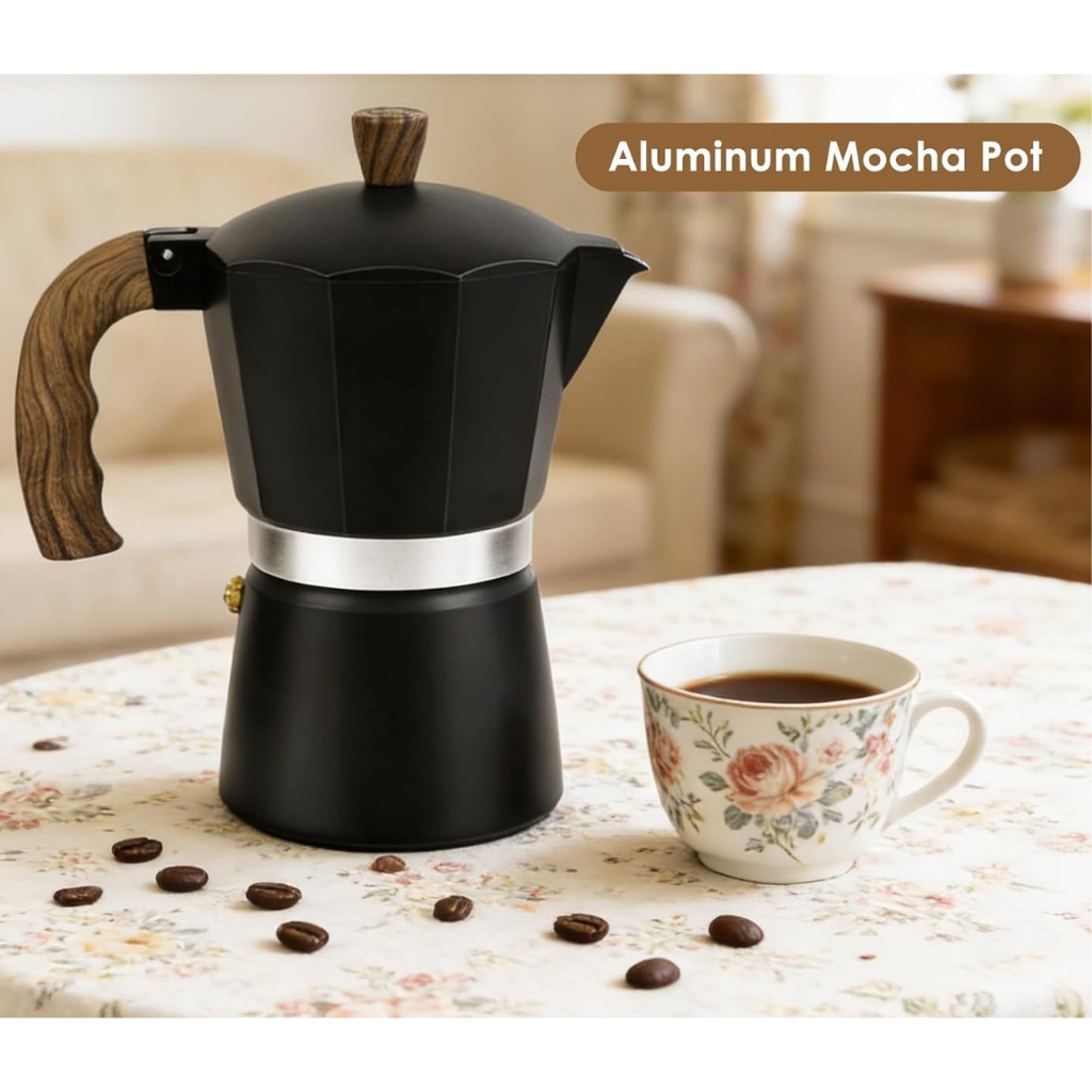 Moka pot stovetop coffee maker - Italian espresso maker in aluminium