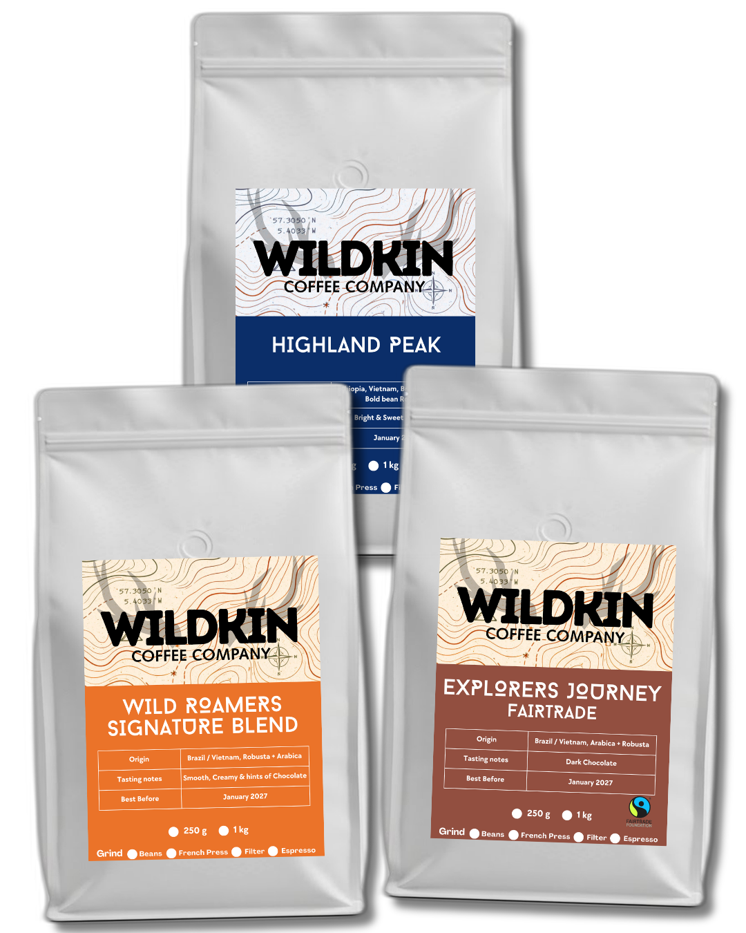 Wild Explorers Bundle - bestselling coffee bundle with Highland Peak, Wild Roamers and Explorers Journey